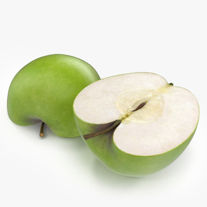 3D Half Sliced Green Apple model