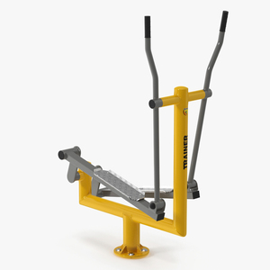 Elliptical Outdoor Cross Trainer Yellow 3D model