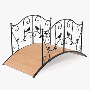 3D model Decorative Iron Garden Bridge Black