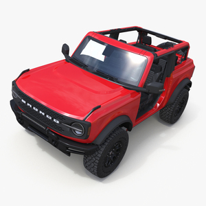 3D 4X4 Ford Bronco Two Door Race Red model