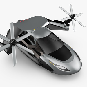 3D model Concept Futuristic Flying Car Rigged for Maya