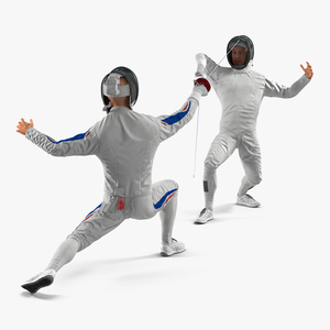 3D French Olympic Fencers Fight model