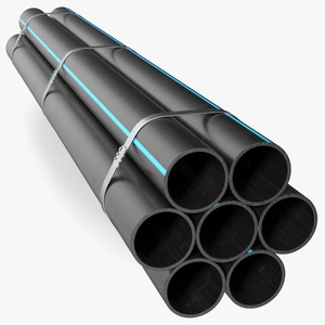 3D model Thick Plastic Pipes Bundle 2 Meters