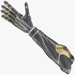 3D Futuristic Prosthetic Arm Black