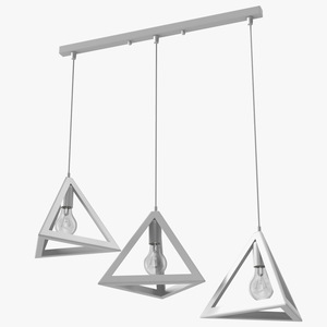 3D model Hanging 3-Lights Cluster White