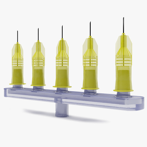 3D model Multi Injector 5 Needles Straight Yellow