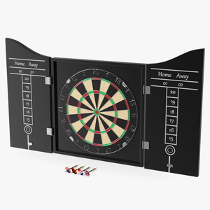 3D Classic Dartboard with Cabinet and Scoreboards