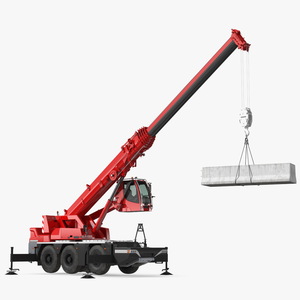 3D Compact Mobile Crane With Load Rigged for Maya