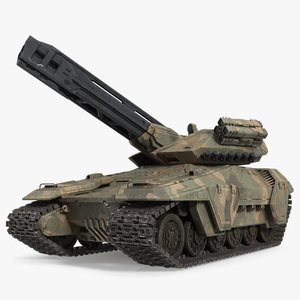 3D Futuristic Battle Tank in Camouflage Rigged model