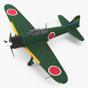 3D model A6M Zero WWII Fighter Aircraft