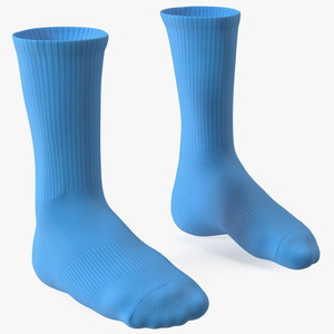 3D Long Socks Blue on The Foot Standing