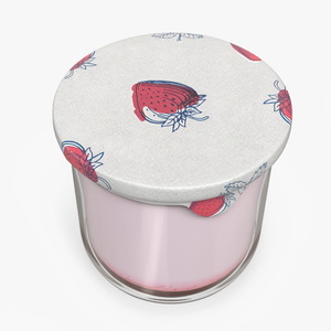 3D Glass Strawberry Yogurt Container model