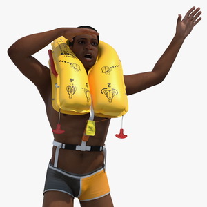 3D model Man with Life Jacket