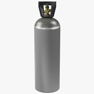 3D model CO2 Cylinder with Needle Valve