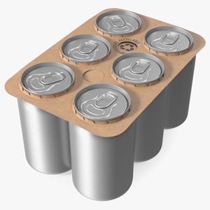 3D model Paperboard Packaging Solution for 6 Soda Cans