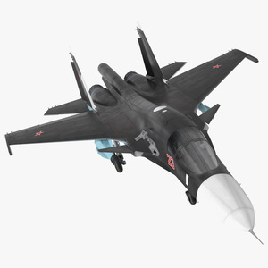 3D model Su 34 Aircraft with X-31PM Supersonic Missile