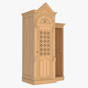 3D Confessional Maple Wood model