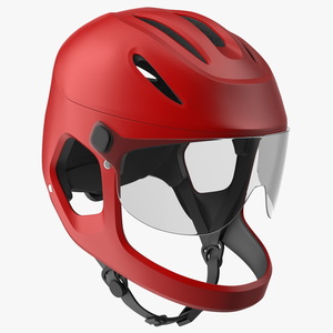 Full-Face E-Bike Helmet Red 3D