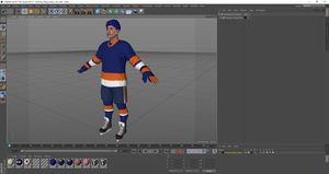 3D Hockey Player Blue model