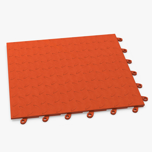 Connectable Gym Floor Mat Orange 3D