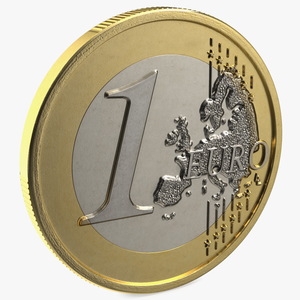 3D German 1 Euro Coin model