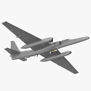 3D model Reconnaissance Aircraft Grey Rigged