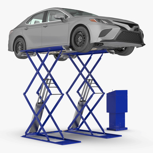 Automotive Scissor Lift with Sedan 3D model