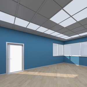 3D Seminar Room Empty Blue model