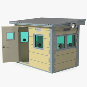 Outdoor Bullet Resistant Security Booth 3D model