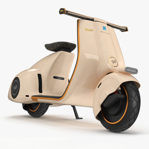 3D model Modern Electric Scooter Vespa 98 Beige Parked