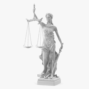 3D model Statue Justice Themis Made of Stone