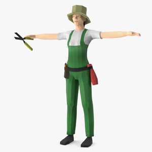 Gardener Low Poly Rigged 3D model