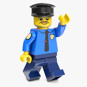 3D Minifigure LEGO Policeman Rigged for Maya