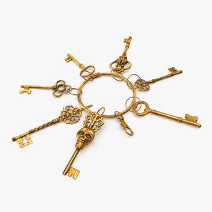 3D model Historical Keys Ring Gold