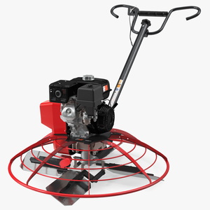 3D Concrete Power Trowel Machine Red model