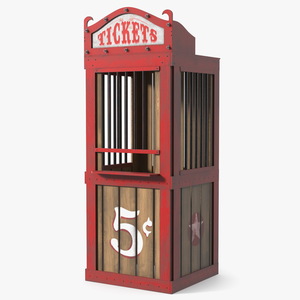Vintage Carnival Ticket Booth 3D model