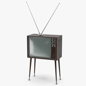 3D Vintage Television with Antenna