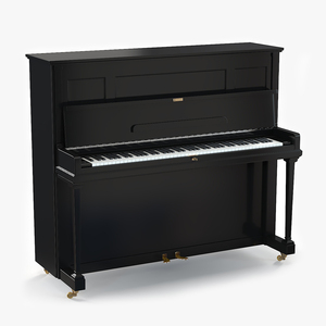 Black Piano With Working Keys 3D model