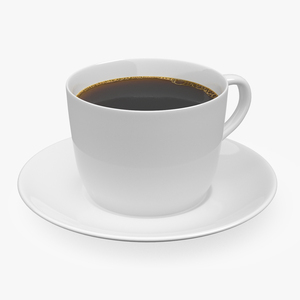 3D model Ceramic Coffee Cup with Saucer