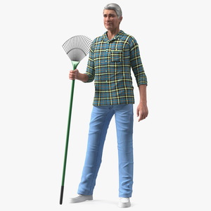 Elderly Man Homewear Standing Pose 3D model