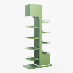 3D Illuminated Green Promotion Retail Floor Shelf