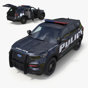 Ford Police Interceptor Utility Hybrid AWD Rigged 3D model