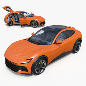 3D Sports Crossover Car Orange Rigged for Maya model