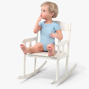 3D model Boy Sitting in a Rocking Chair