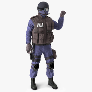 3D Swat Officer Rigged for Maya model