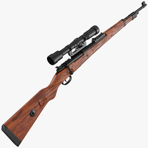 Mauser Kar98k Bolt Action Rifle with Scope 3D