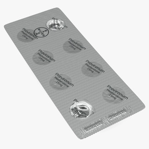 3D Round Tablets in a Silver Blister Pack model