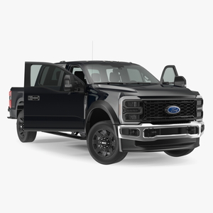 3D Black Ford Super Duty F550 Rigged model