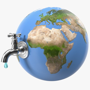 3D Stylized Earth with Faucet