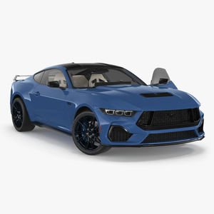 Ford Mustang 2024 Blue Rigged 3D model